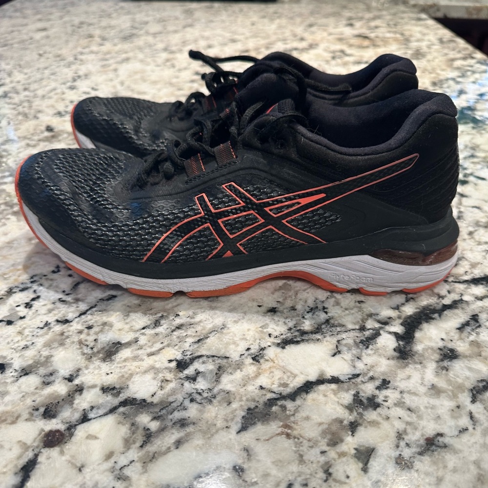 Asics Black/Pink/White Womens Running Shoes